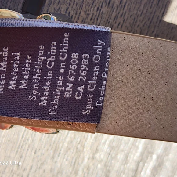 Vince Camuto Women's Sculptural Sand Faux Leather Belt Silver Buckle Size XL - Picture 7 of 9